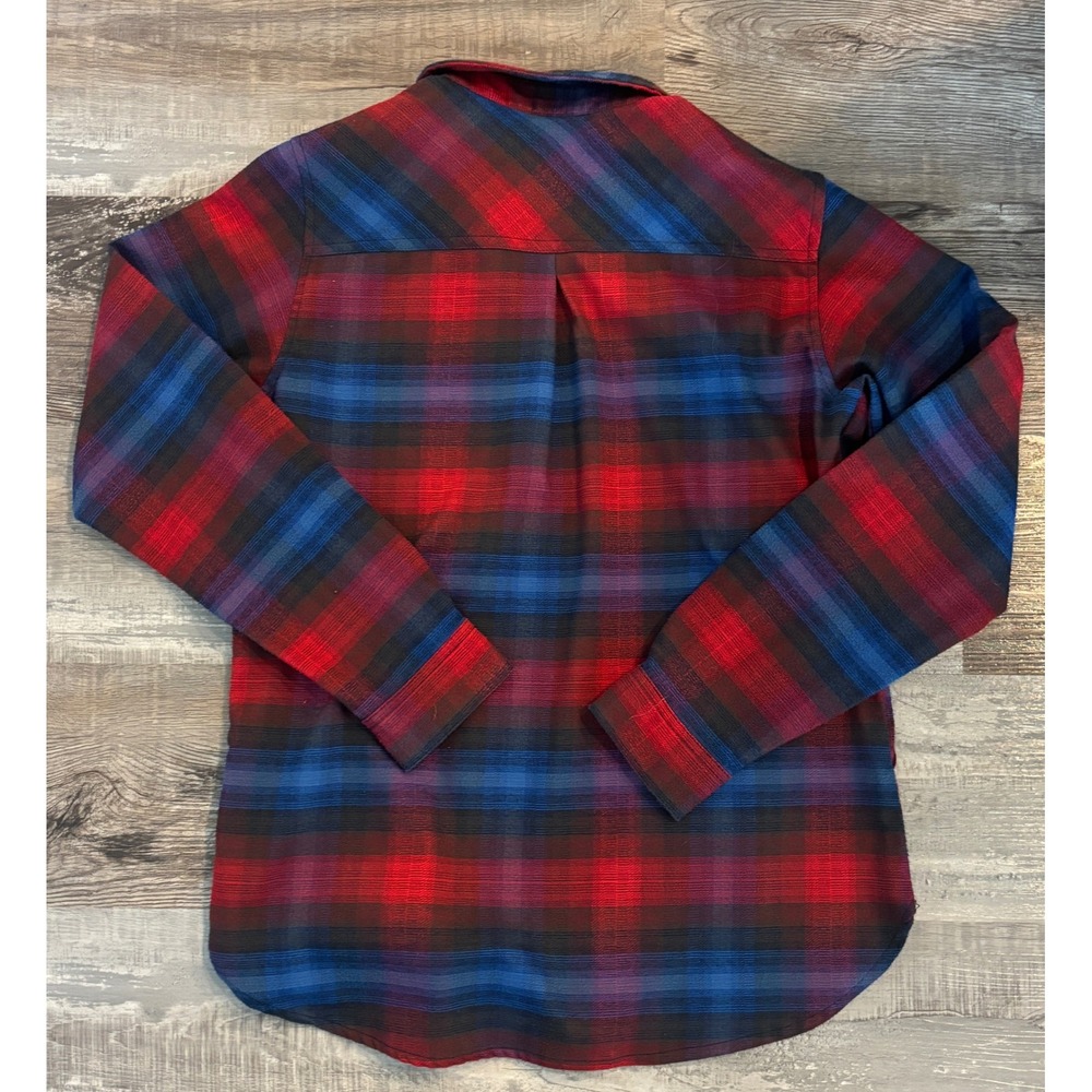 Columbia Mens Plaid Flannel Shirt Red Blue Long Sleeve Button Down Size M - Picture 3 of 3